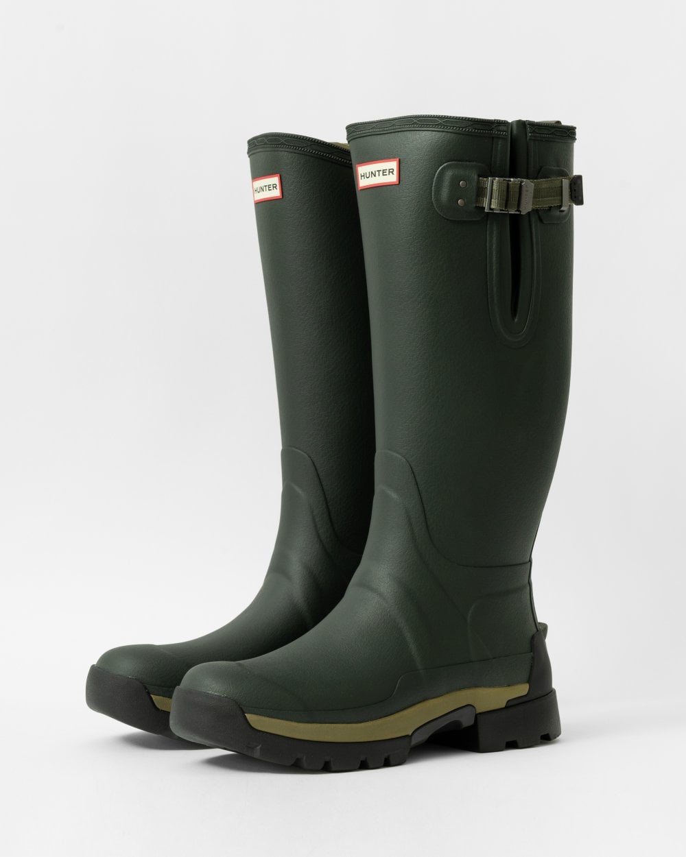 Hunter Balmoral Side Adjustable 3mm Neo Lined Tech Sole Mens Tall Boot - Dark Olive