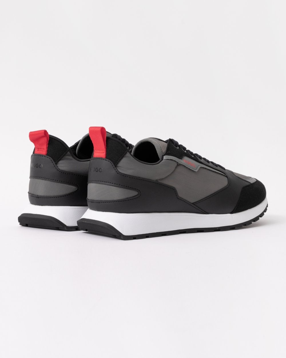 HUGO Icelin Runn Mens Mixed-Material Trainers with Branded Accents - Open Grey 060