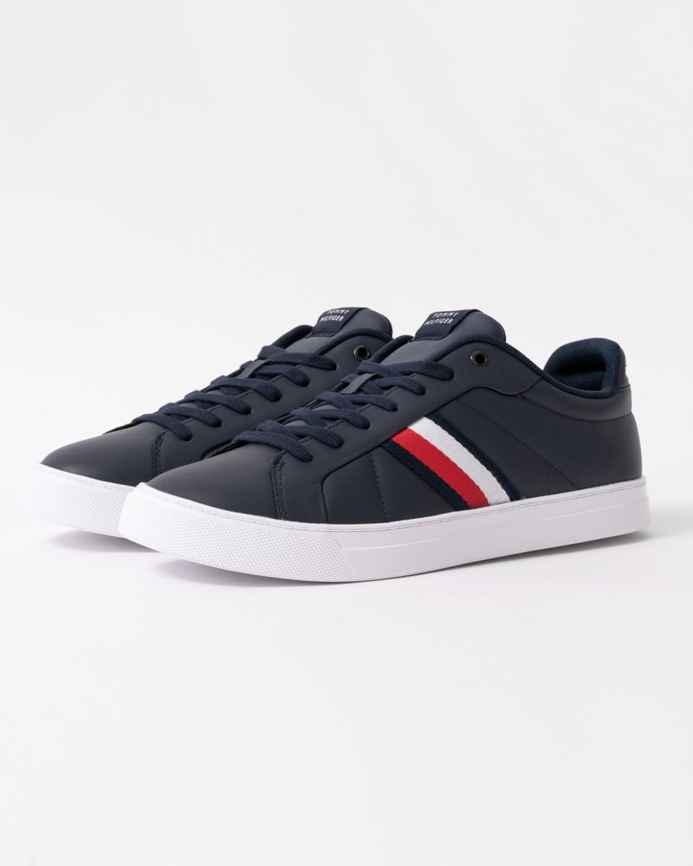 Tommy Hilfiger Icon Court Strips Mens Leather Trainers