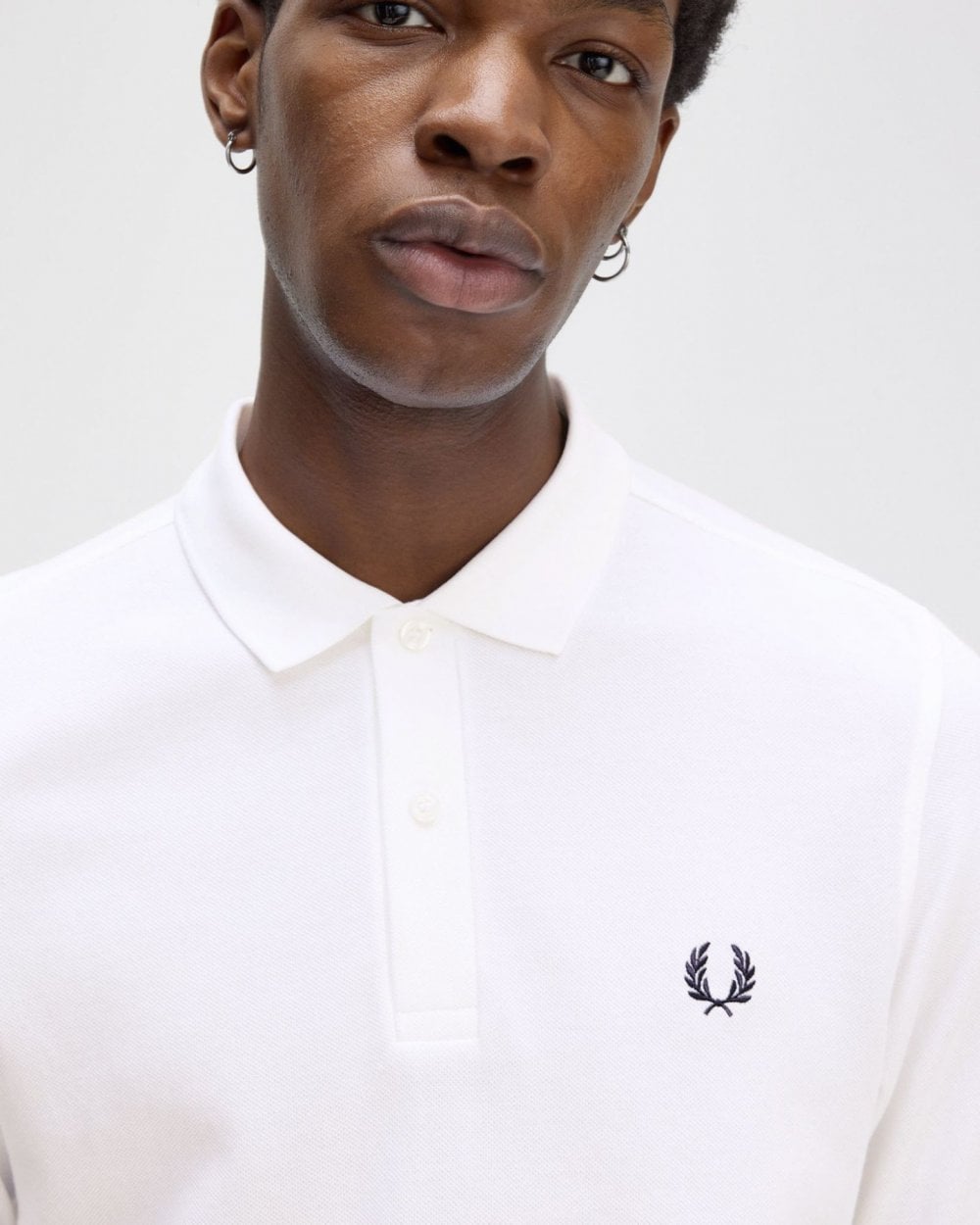 Fred Perry Mens Long Sleeve Plain Signature Polo Shirt NOS - White 100