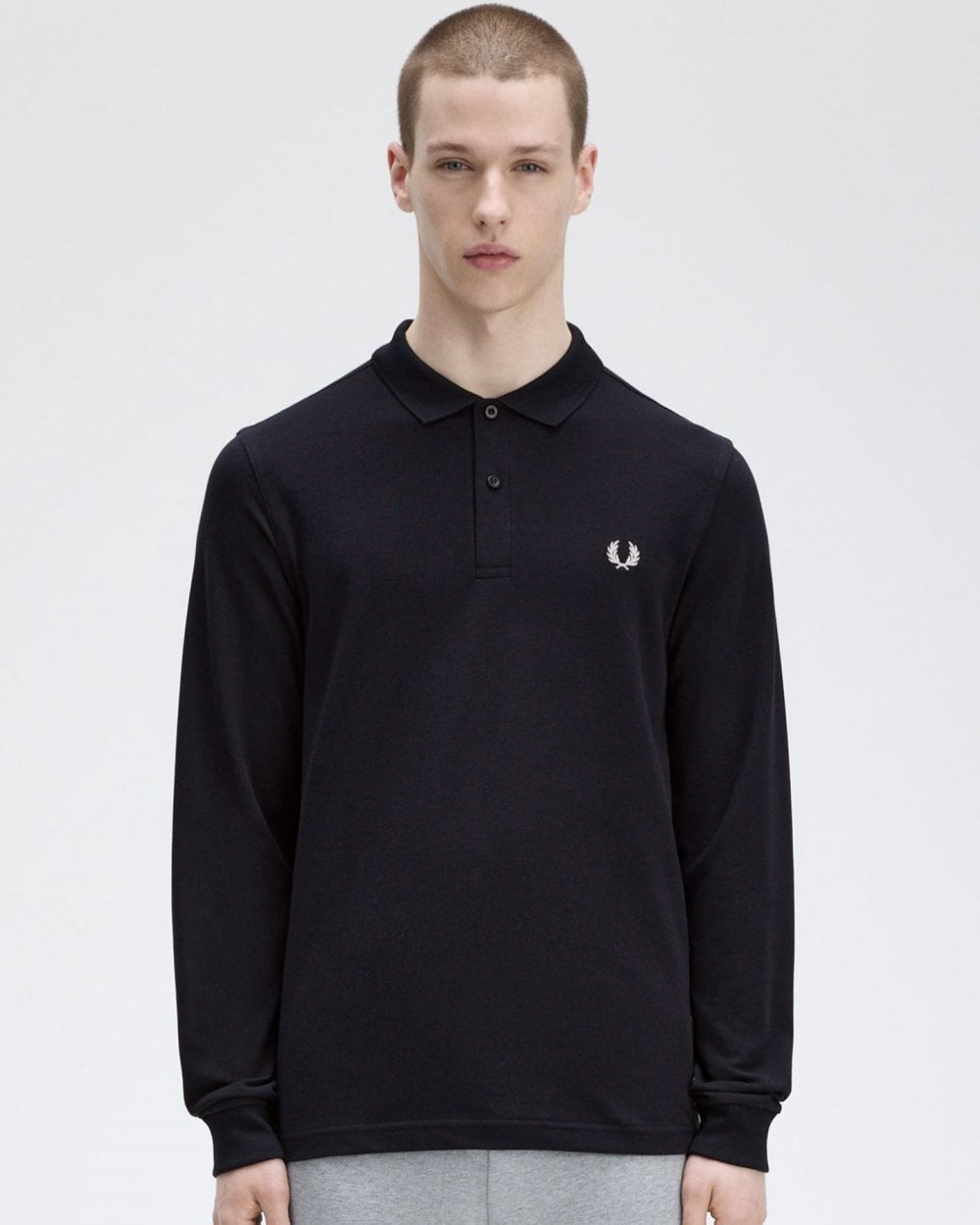 Fred Perry Mens Long Sleeve Plain Signature Polo Shirt NOS