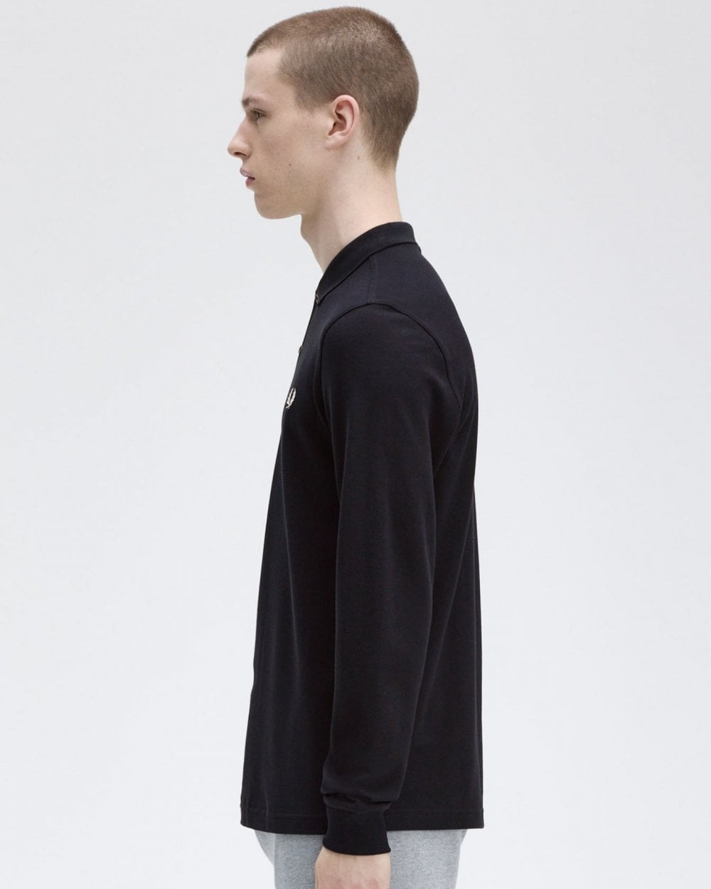 Fred Perry Mens Long Sleeve Plain Signature Polo Shirt NOS - Navy 608