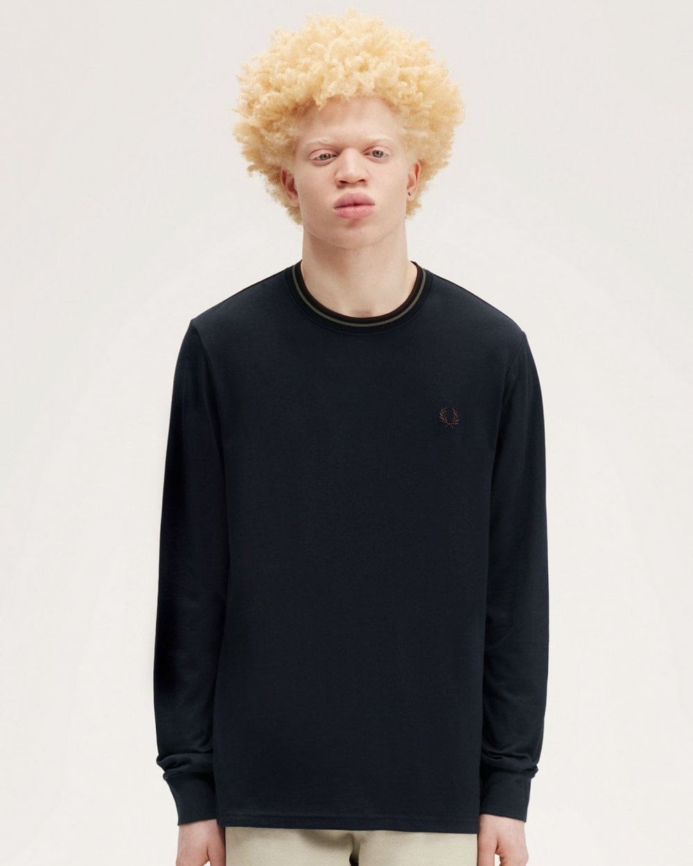 Fred Perry Mens Long Sleeve Twin Tipped T-Shirt