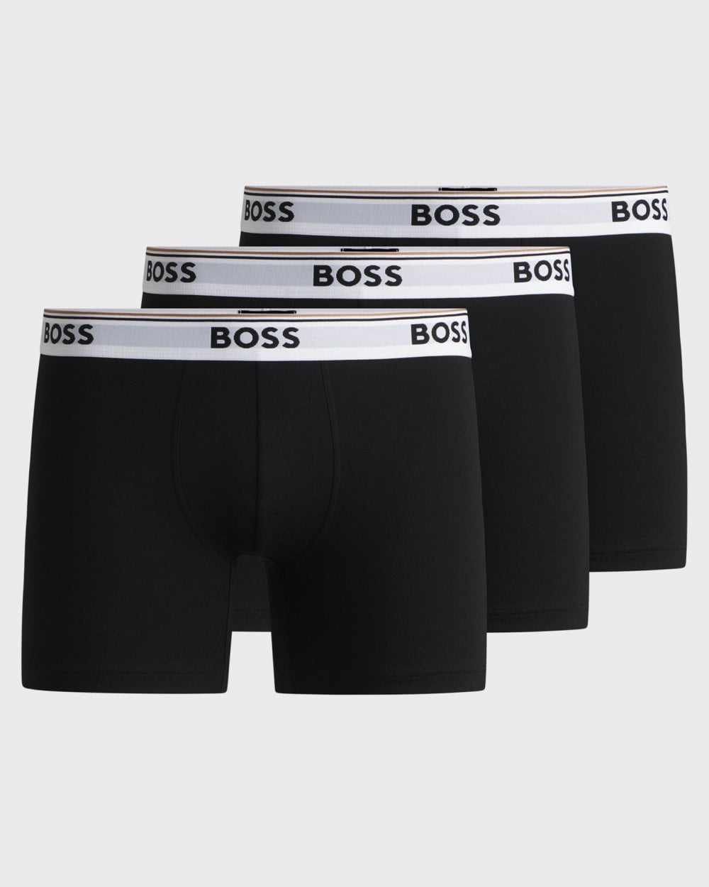 BOSS Orange Power Three Pack Mens Stretch Cotton Boxer Briefs With Logos NOS
