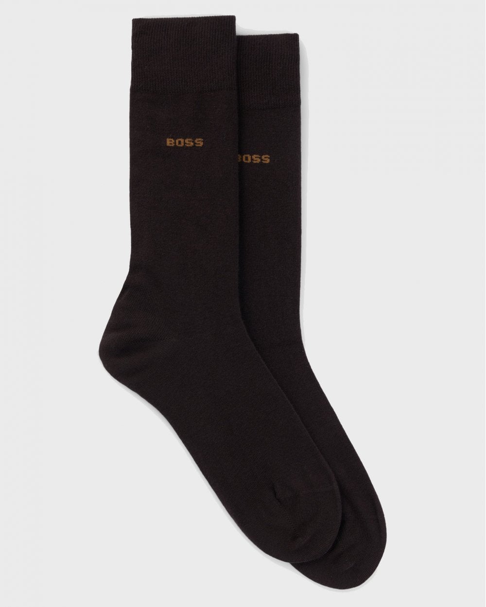 BOSS Orange 2-Pack Mens Regular Length Socks in a Cotton Blend NOS - Dark Brown 206