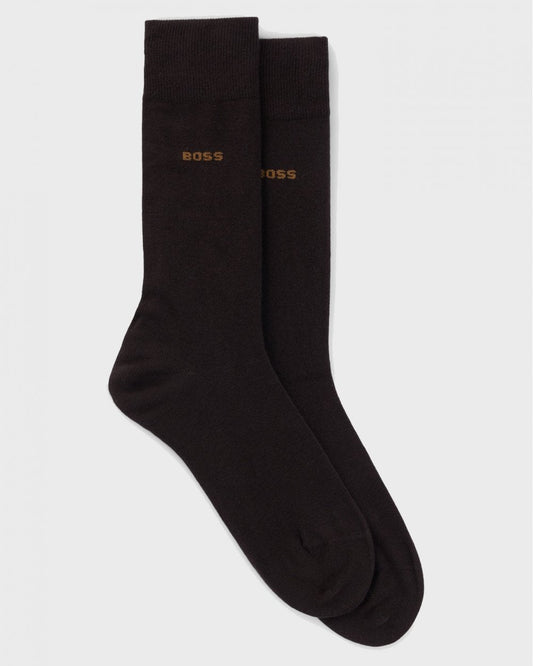 BOSS Orange 2-Pack Mens Regular Length Socks in a Cotton Blend NOS - Dark Brown 206