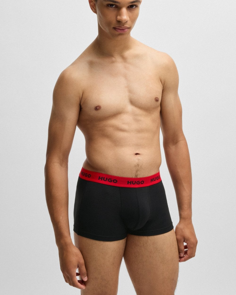 HUGO 3-Pack Mens Trunks with Coloured Waistbands - Black Multi 968
