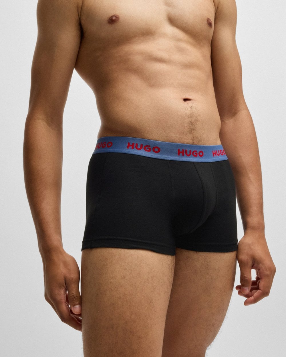 HUGO 3-Pack Mens Trunks with Coloured Waistbands - Black Multi 968