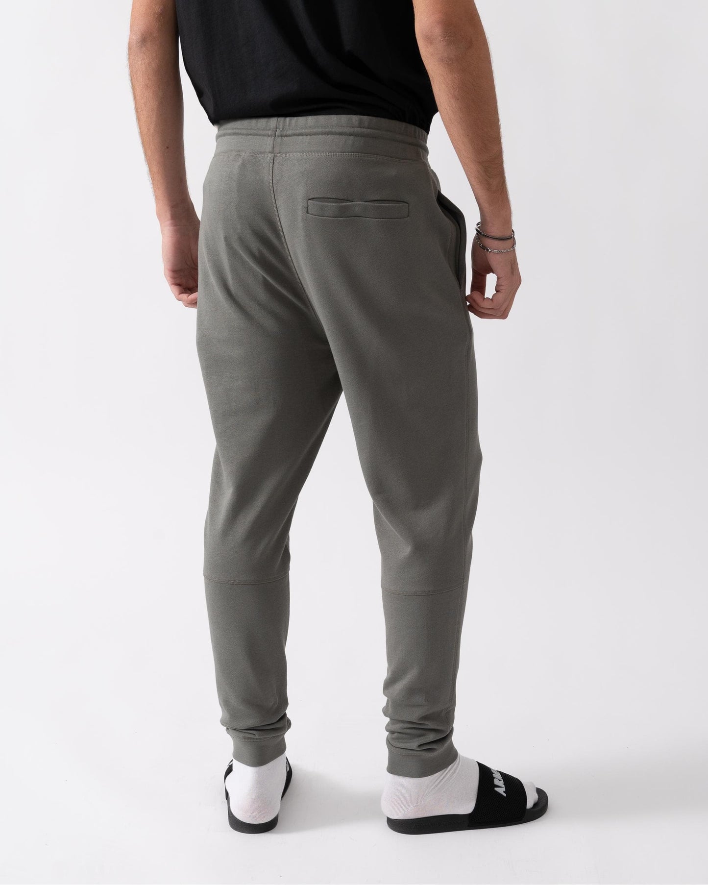 BOSS Orange Sestart Mens Cotton-Terry Tracksuit Bottoms With Logo Patch A/W 24 - Open Grey 076