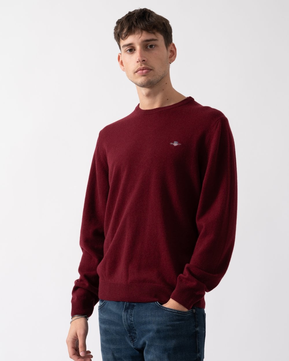 GANT Mens Superfine Lambswool Crew Neck Jumper