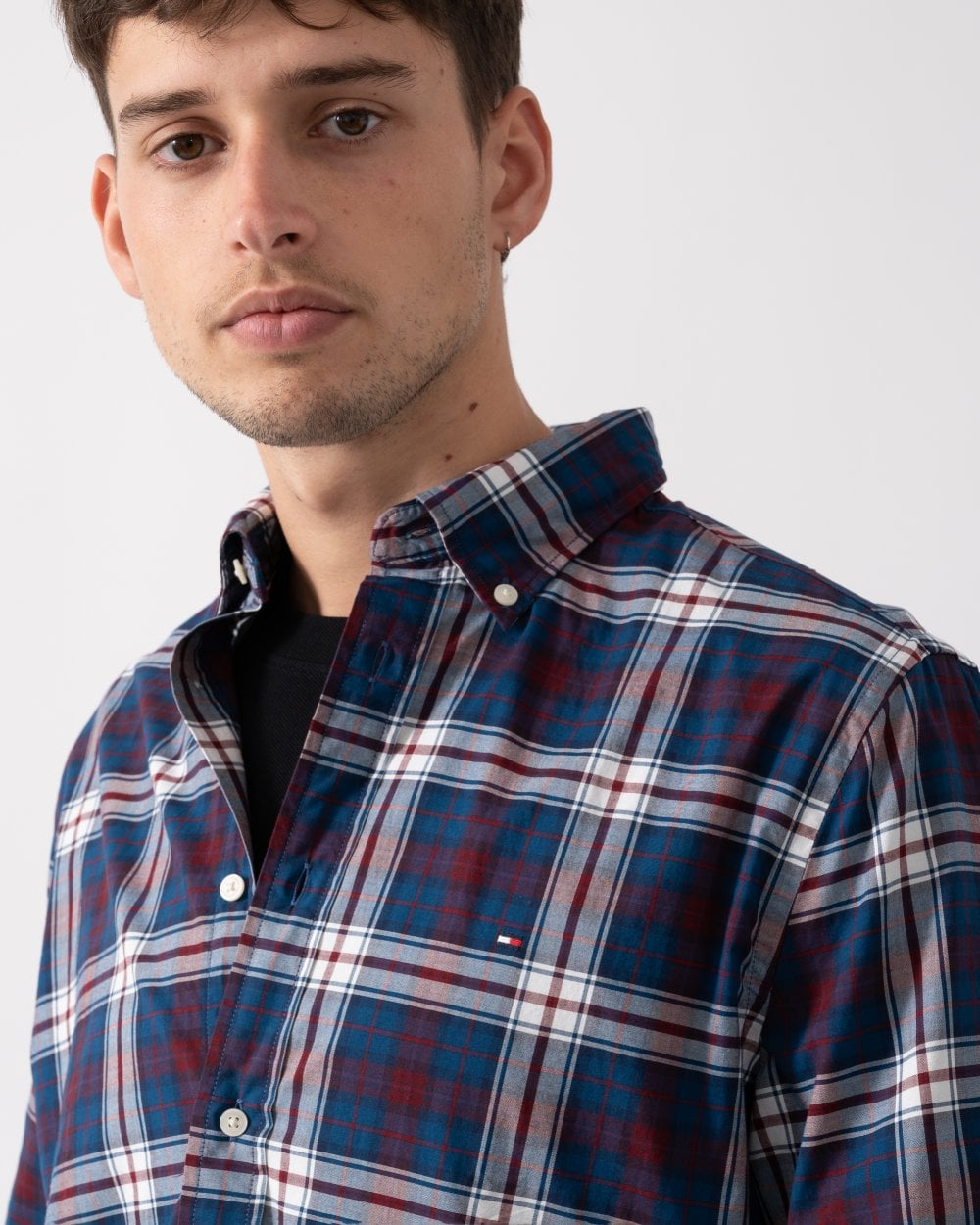 Tommy Hilfiger Tommy Hilfiger Flex Poplin Tommy Tartan Mens Long Sleeve Shirt