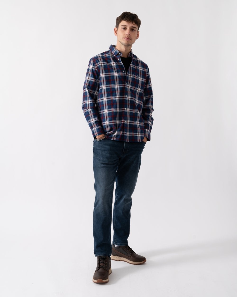 Tommy Hilfiger Tommy Hilfiger Flex Poplin Tommy Tartan Mens Long Sleeve Shirt