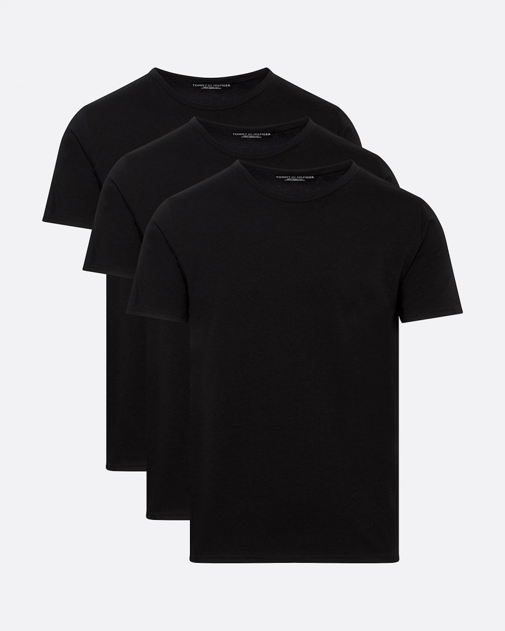 Tommy Hilfiger 3 Pack Essential Mens Stretch T-Shirts - Black/Black/Black