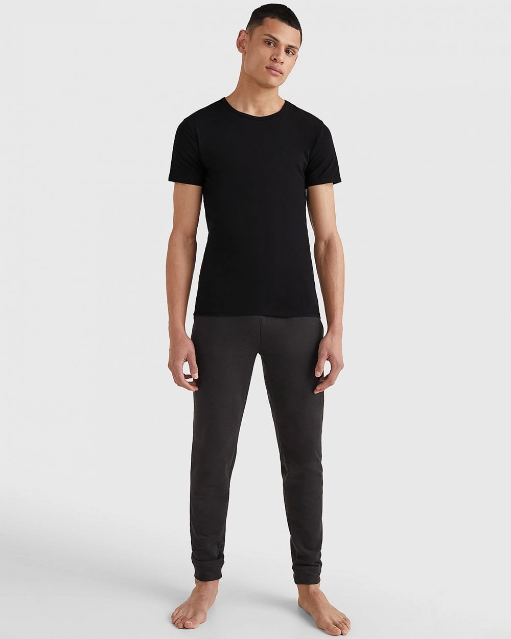 Tommy Hilfiger 3 Pack Essential Mens Stretch T-Shirts - Black/Black/Black