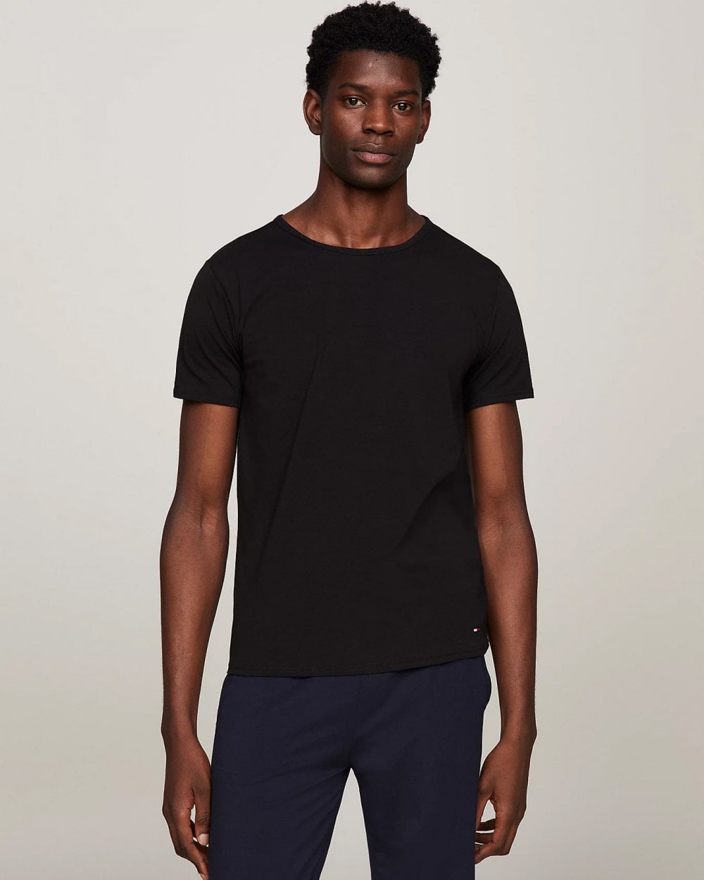 Tommy Hilfiger 3 Pack Essential Mens Stretch T-Shirts - Black/White/Grey Heather