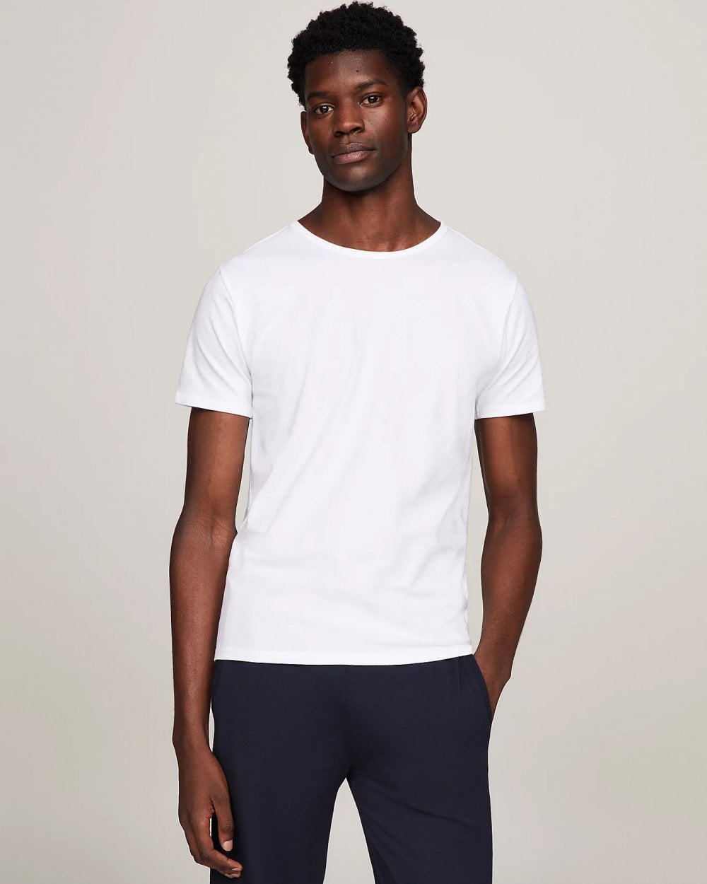 Tommy Hilfiger 3 Pack Essential Mens Stretch T-Shirts - Black/White/Grey Heather