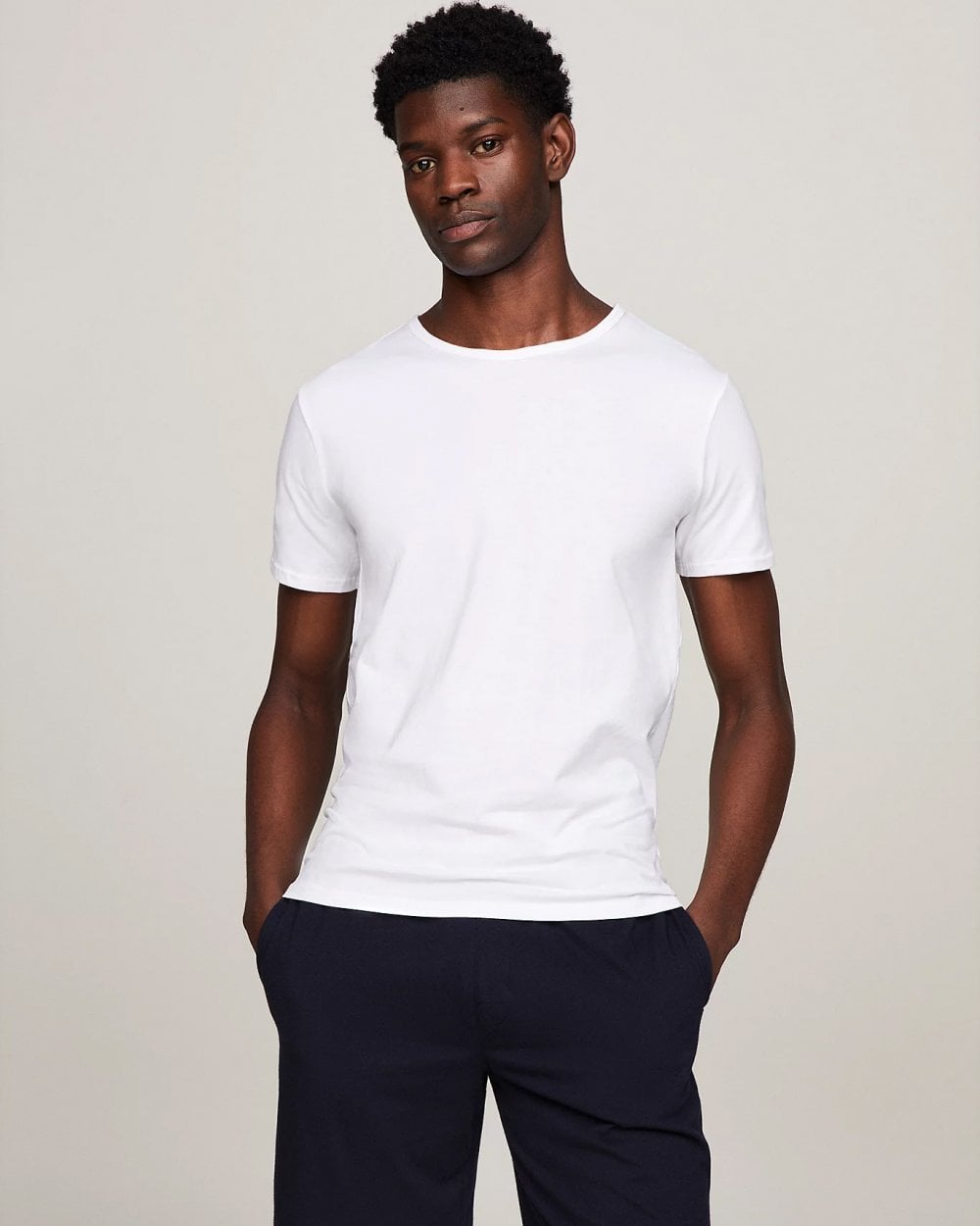 Tommy Hilfiger 3 Pack Essential Mens Stretch T-Shirts - White/White/White