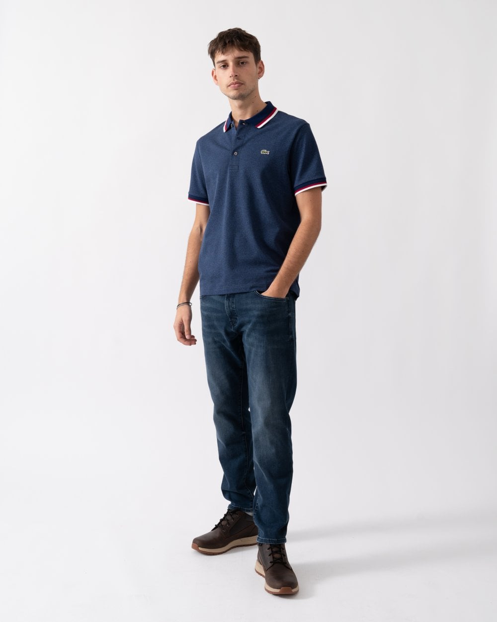Lacoste Lacoste Mens Regular Fit Contrast Collar Polo Shirt