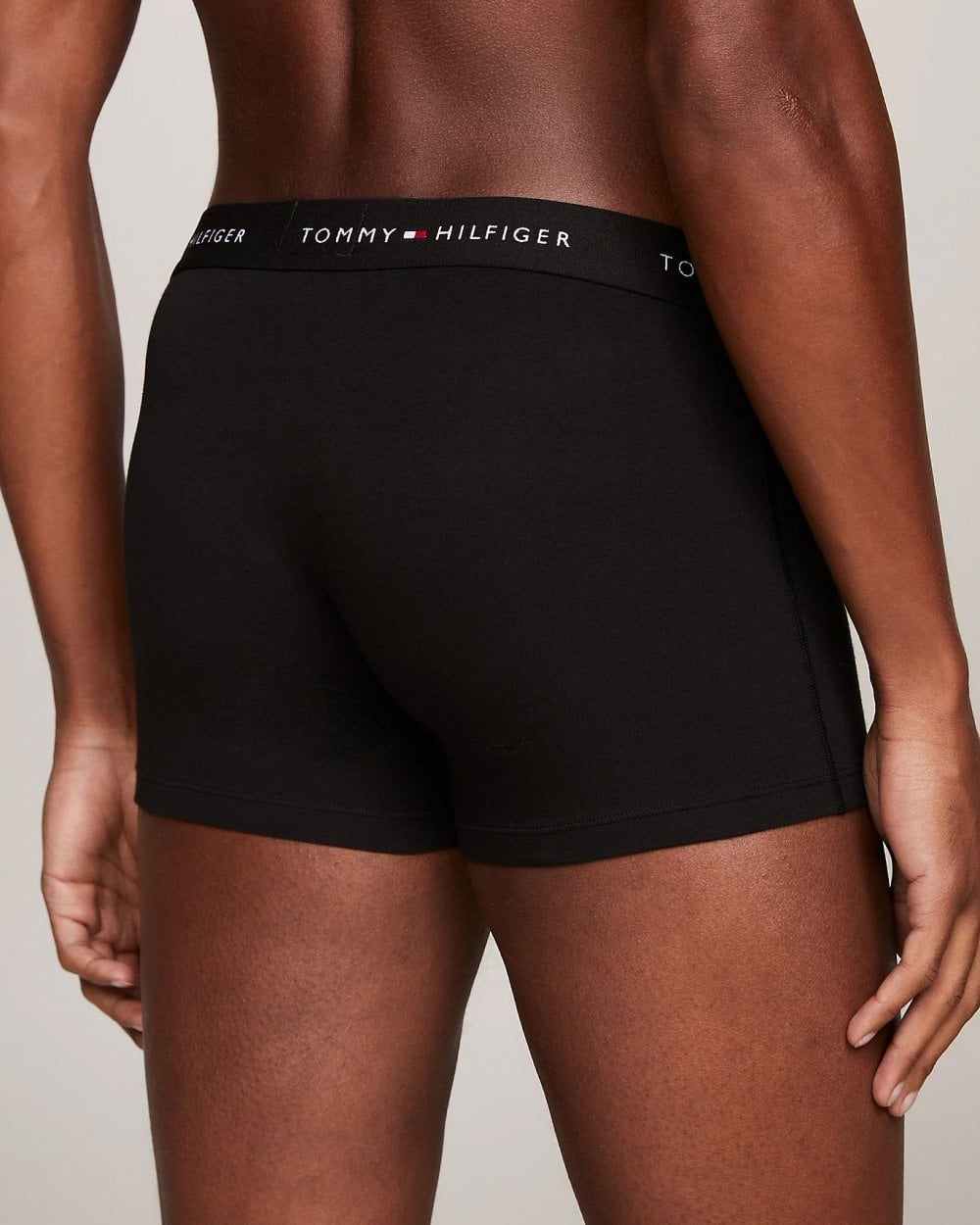Tommy Hilfiger 3 Pack Mens Colour Waistband Trunks - Black/Black/Black