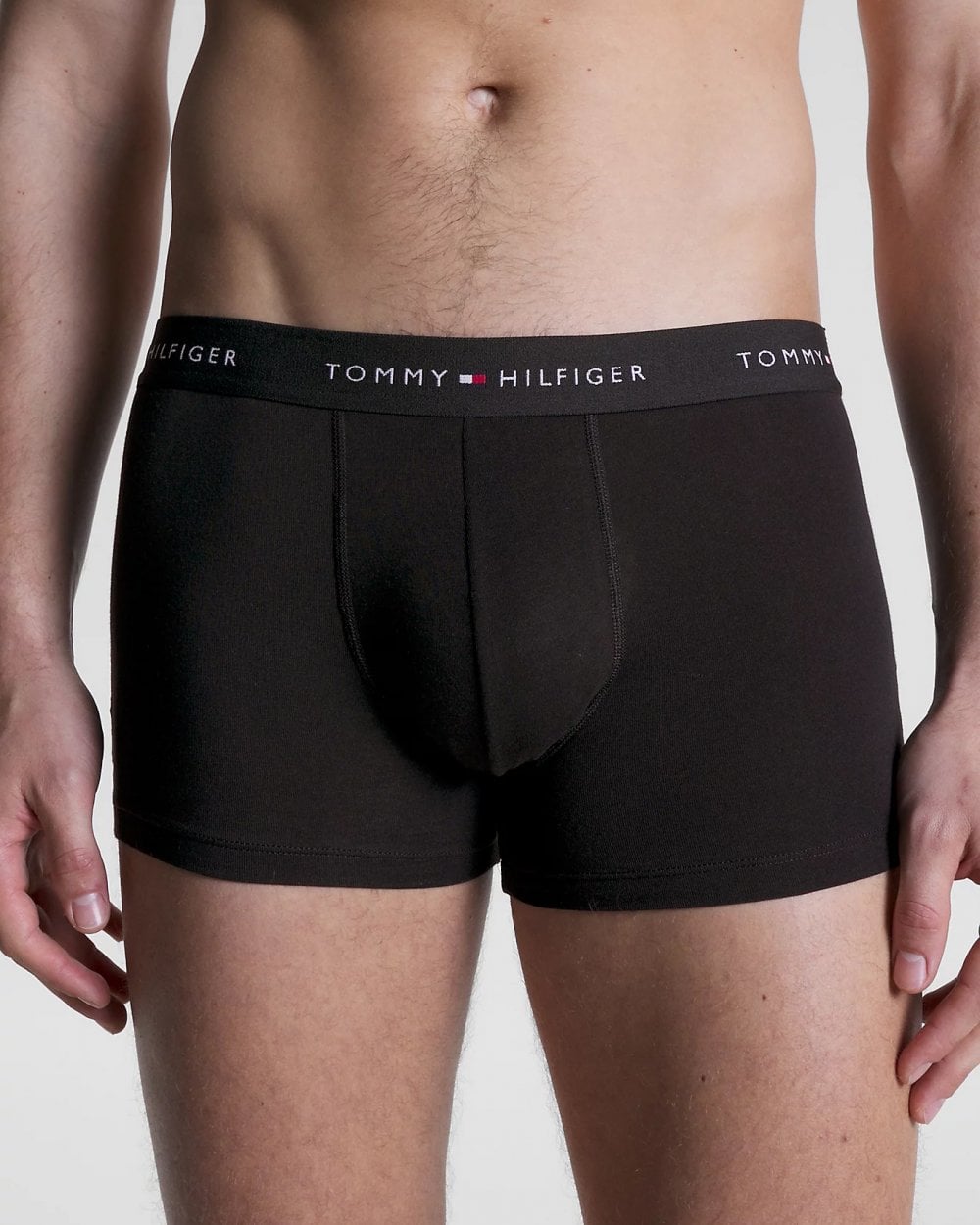 Tommy Hilfiger 3 Pack Mens Colour Waistband Trunks - Grey Heather/Black/White