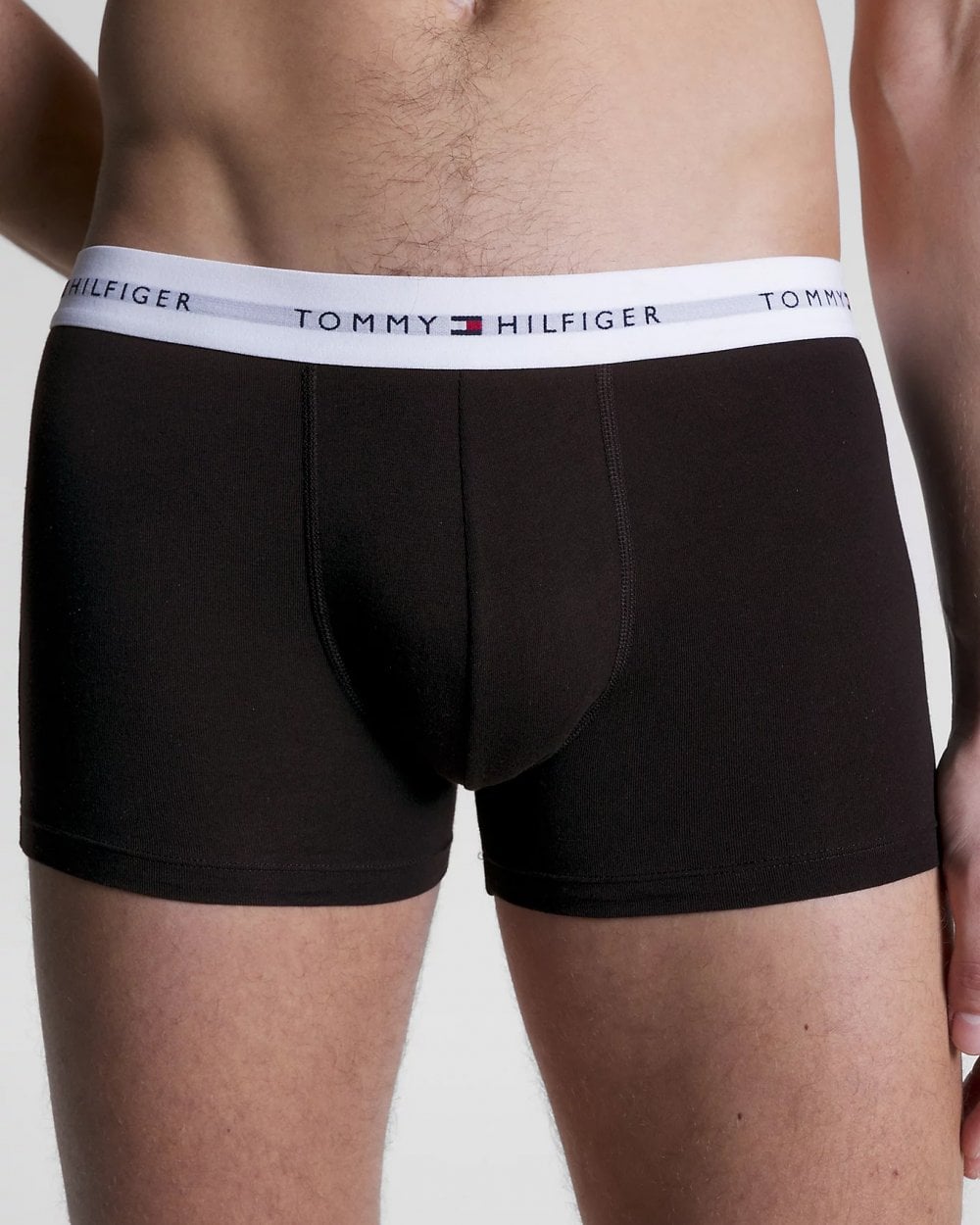 Tommy Hilfiger 3 Pack Mens Colour Waistband Trunks - Grey Heather/Black/White