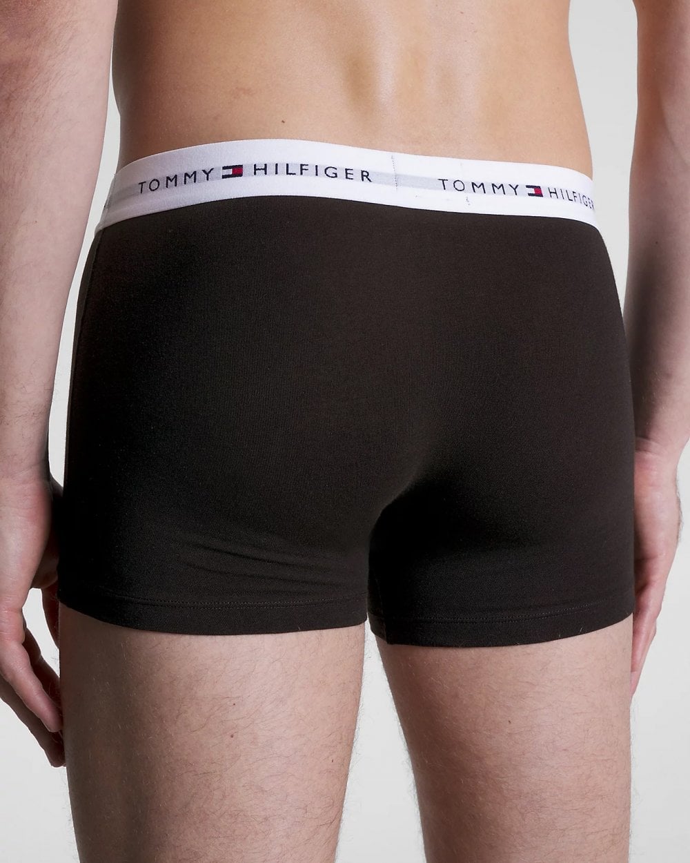 Tommy Hilfiger 3 Pack Mens Colour Waistband Trunks - Grey Heather/Black/White
