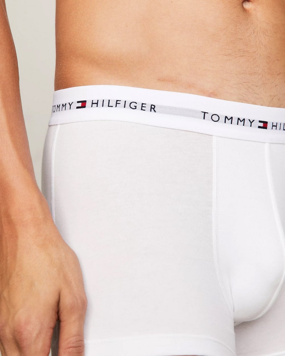 Tommy Hilfiger 3 Pack Mens Contrast Trunks - Grey Heather/Black/White
