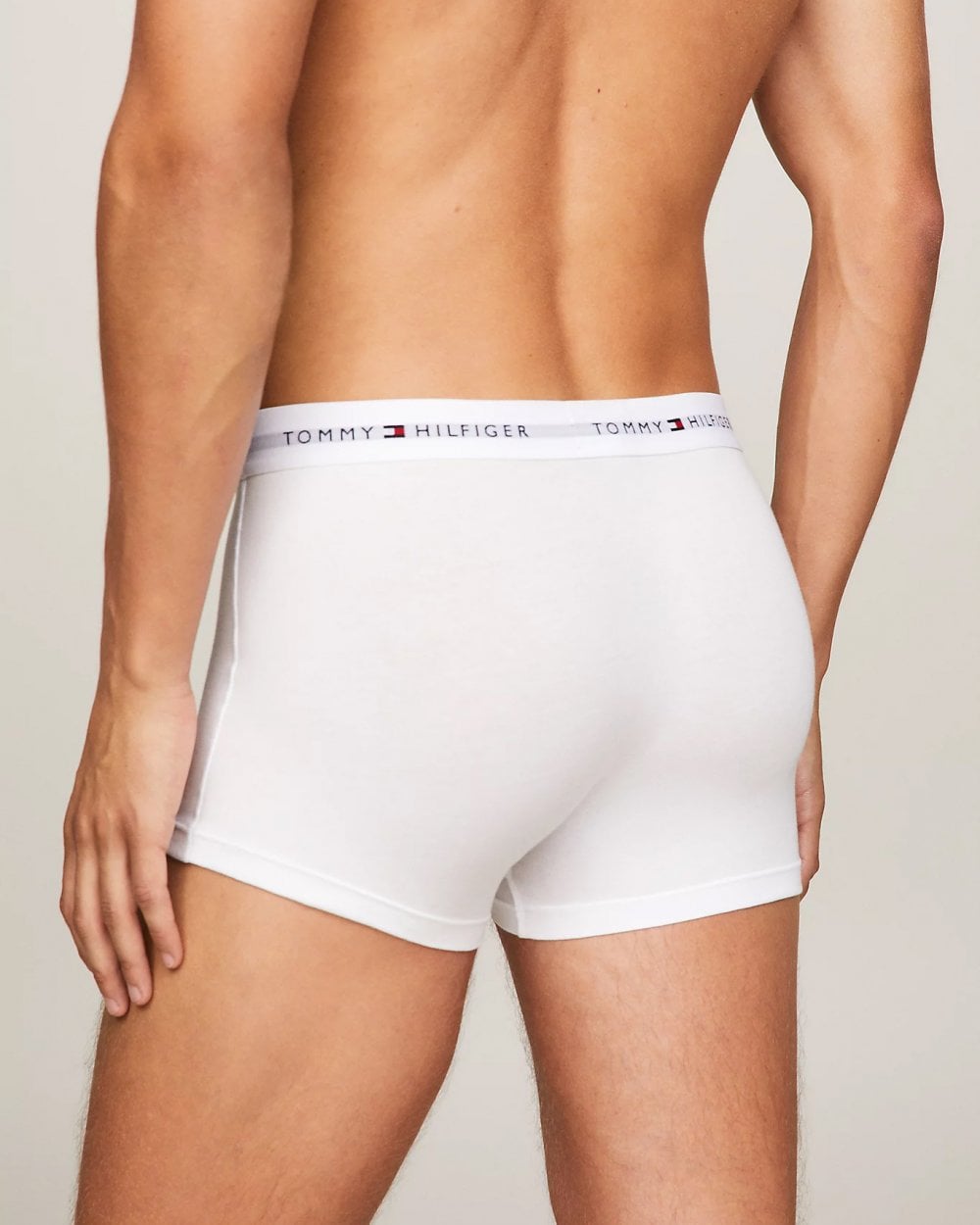 Tommy Hilfiger 3 Pack Mens Contrast Trunks - Grey Heather/Black/White