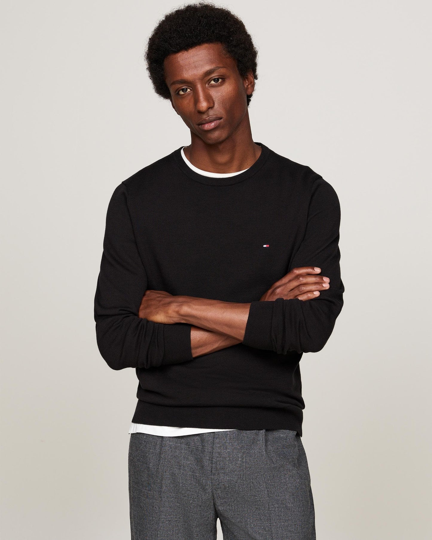 Tommy Hilfiger Core Essential Cotton Crew Mens Sweatshirt - Black