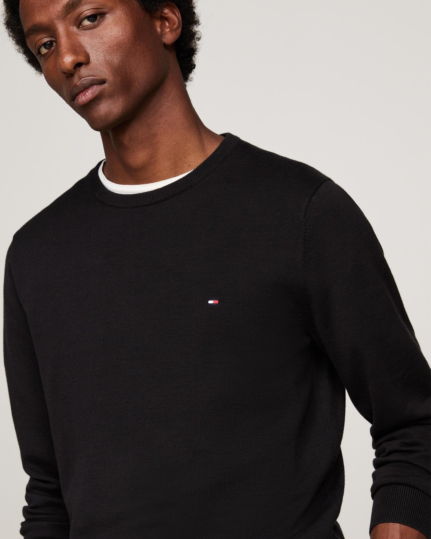 Tommy Hilfiger Core Essential Cotton Crew Mens Sweatshirt - Black