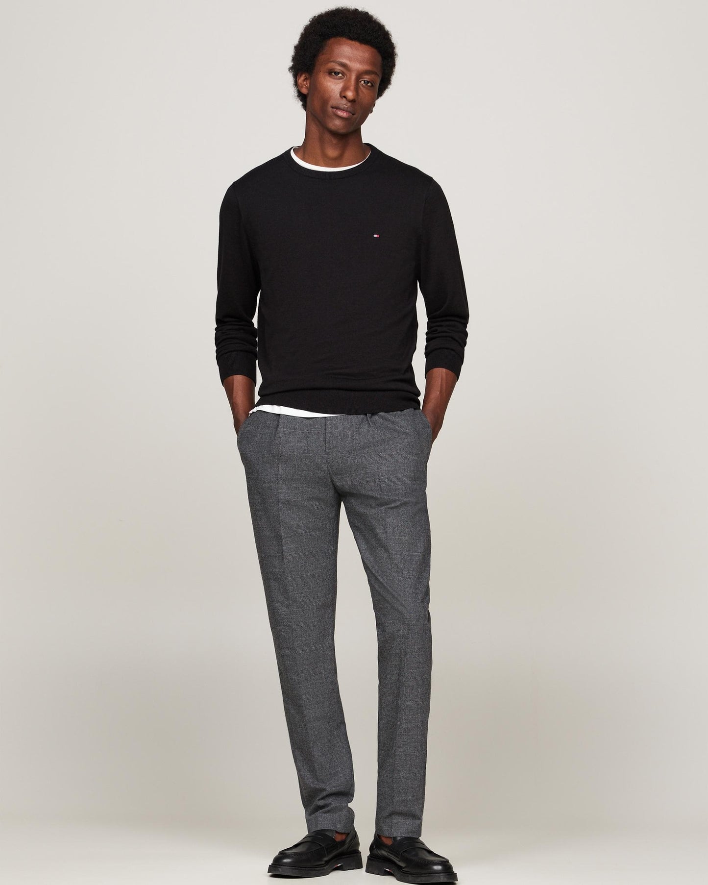 Tommy Hilfiger Core Essential Cotton Crew Mens Sweatshirt - Black