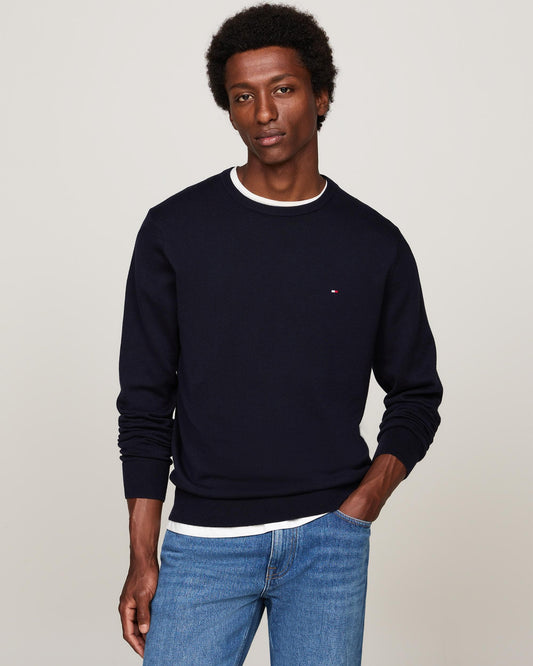 Tommy Hilfiger Core Essential Cotton Crew Mens Sweatshirt - Desert Sky
