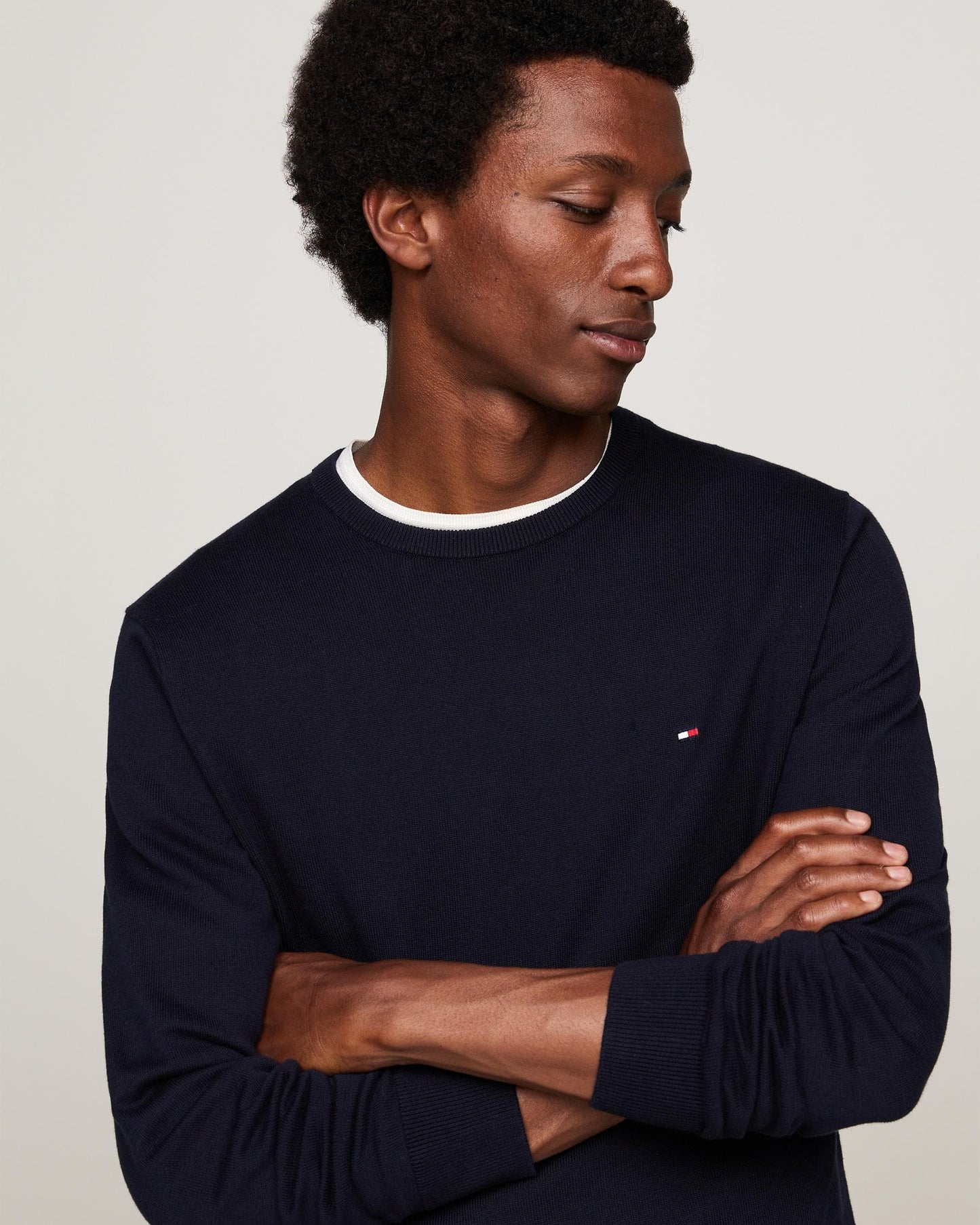 Tommy Hilfiger Core Essential Cotton Crew Mens Sweatshirt - Desert Sky