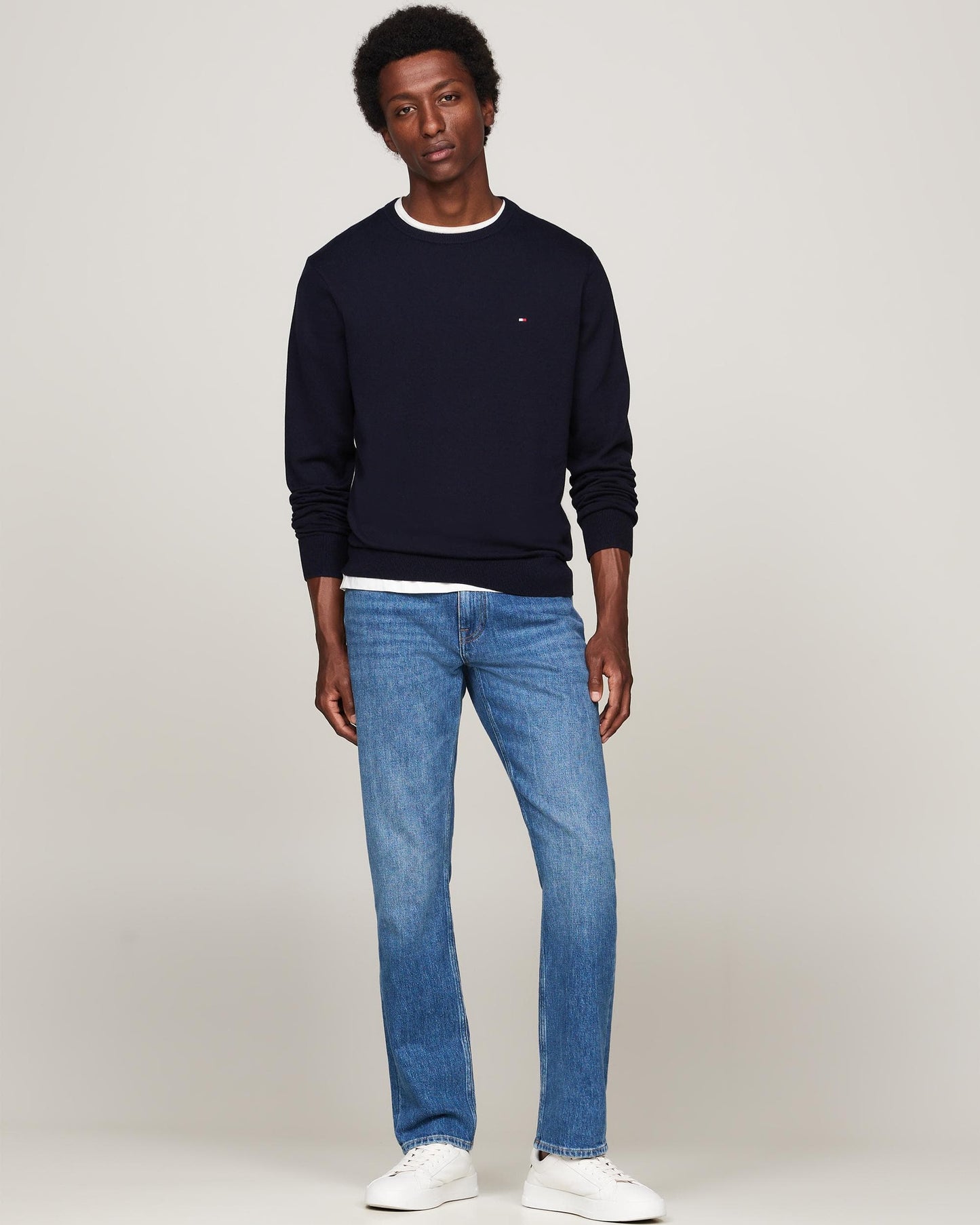 Tommy Hilfiger Core Essential Cotton Crew Mens Sweatshirt - Desert Sky