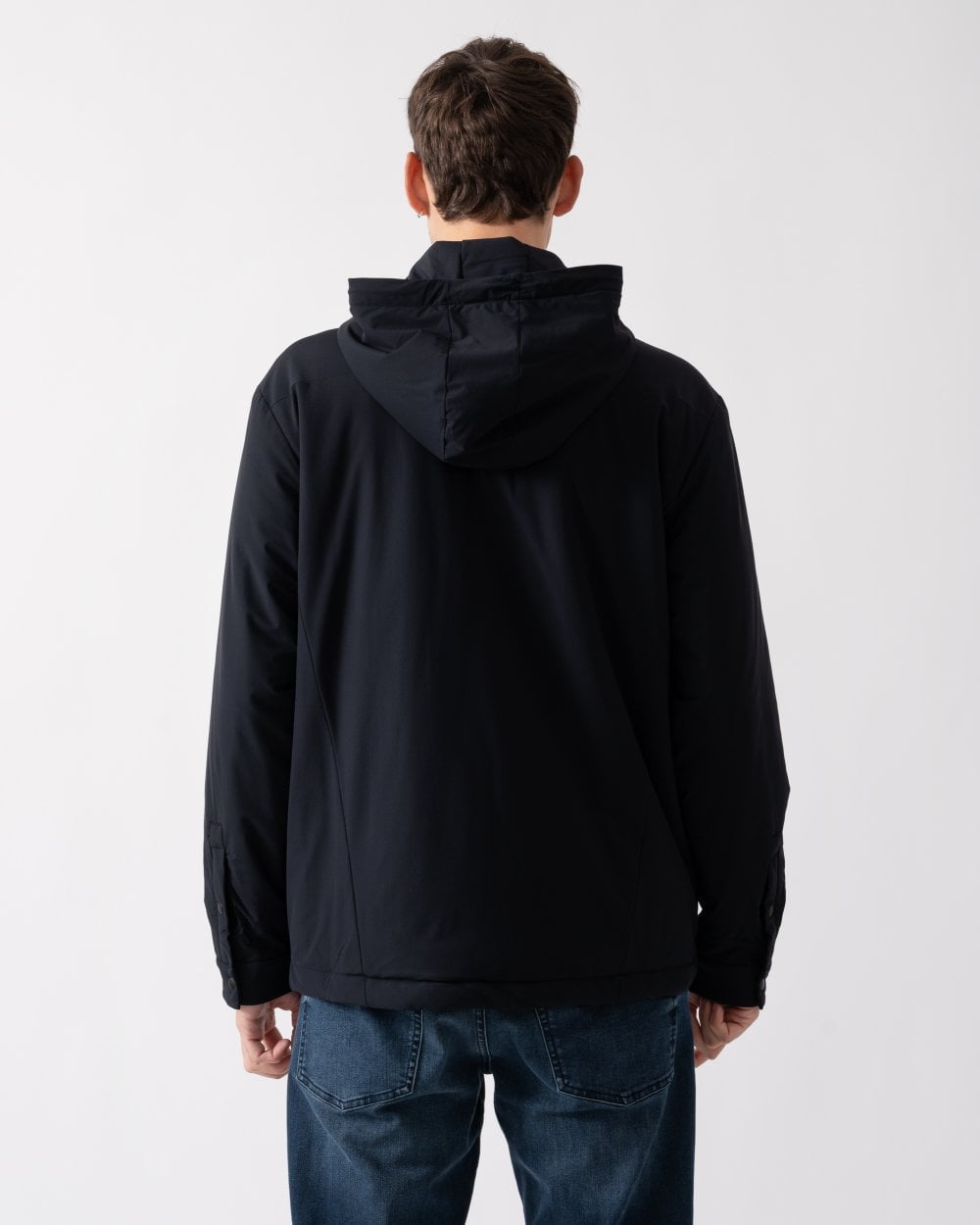 BOSS Green Benat Mens Hooded Overshirt - Black 001
