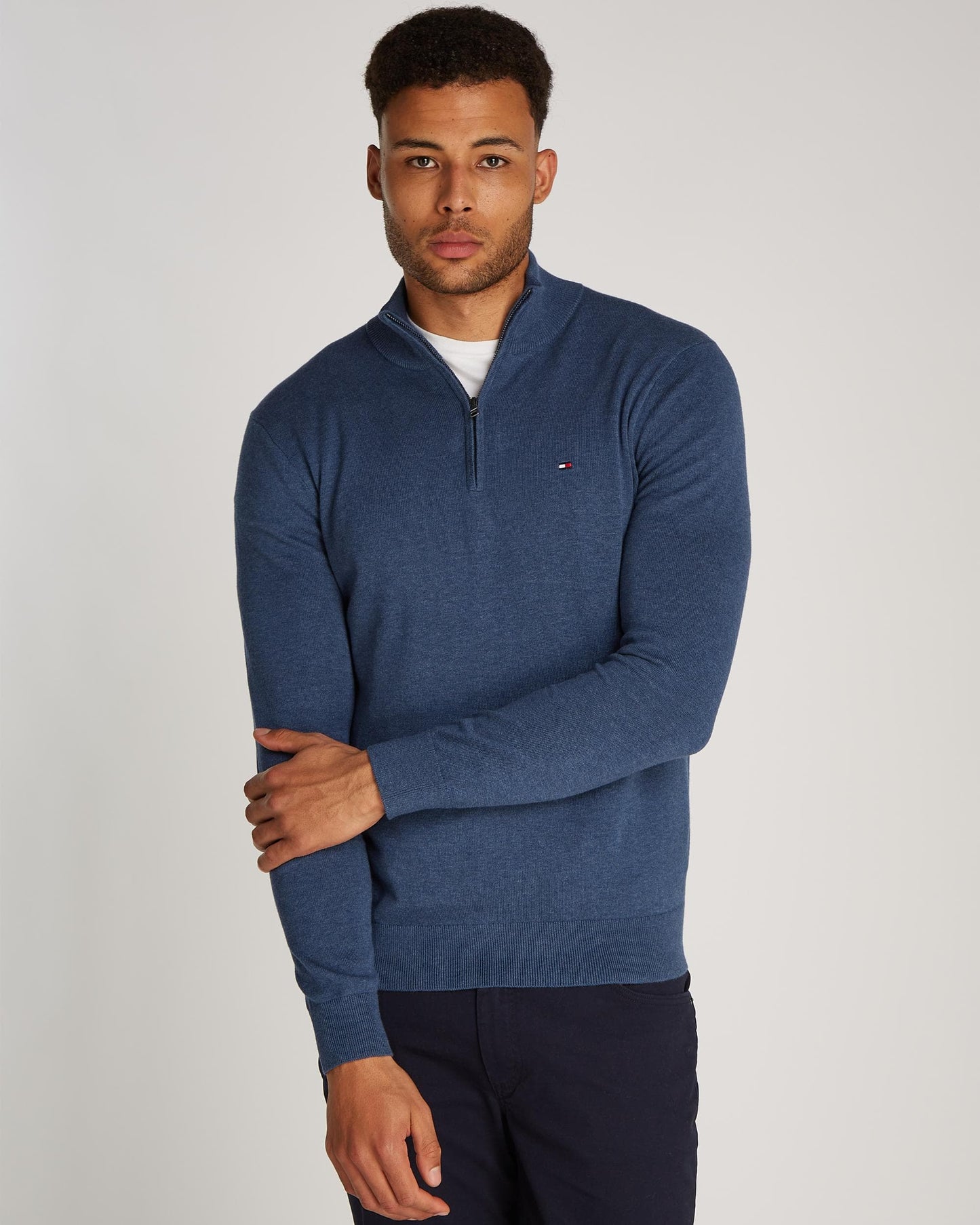 Tommy Hilfiger Essential Cotton 1/4 Zip Mock Mens Sweatshirt