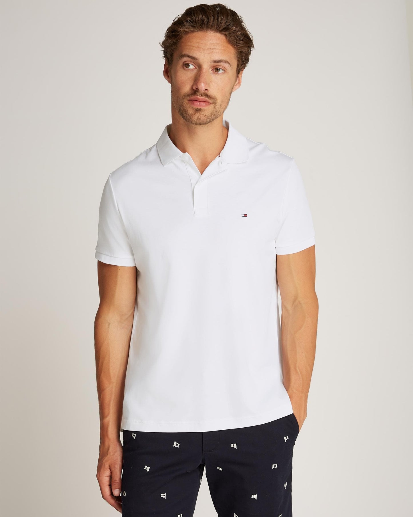Tommy Hilfiger Liquid Cotton Essential Mens Polo - White