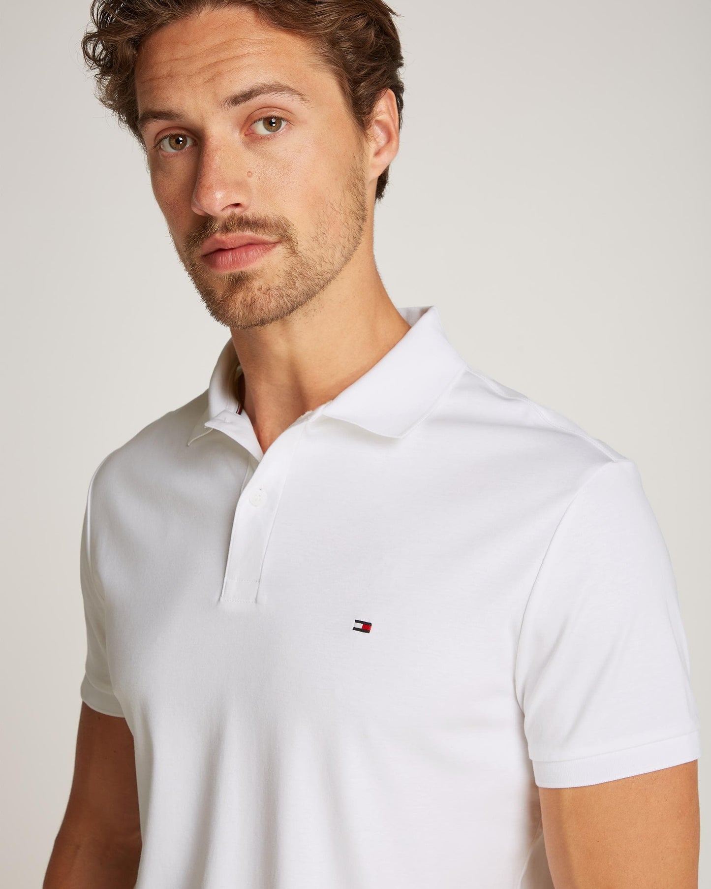 Tommy Hilfiger Liquid Cotton Essential Mens Polo - White