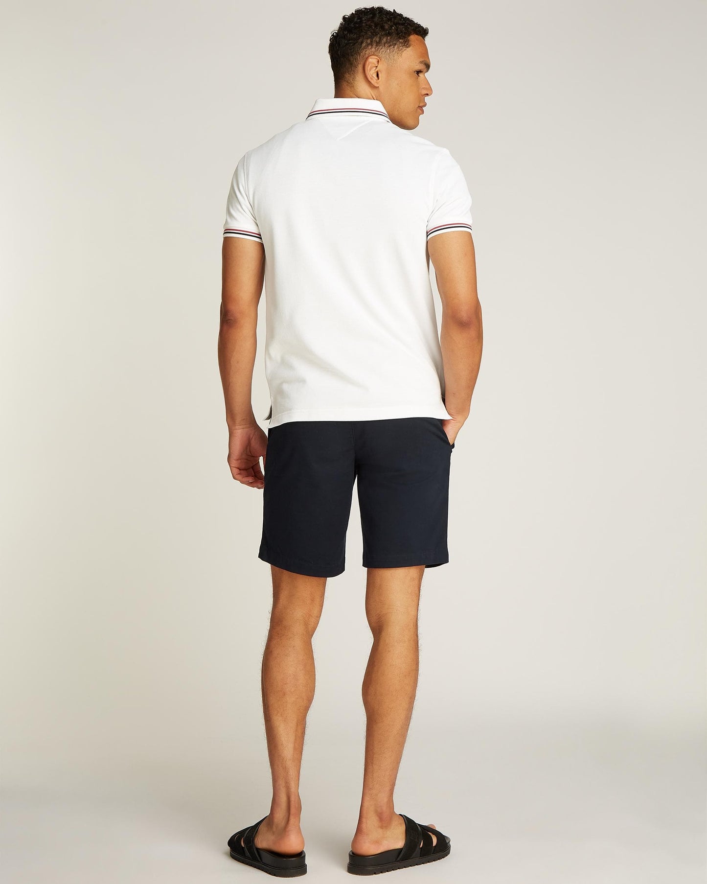 Tommy Hilfiger Tipped Mens Slim Fit Polo - White