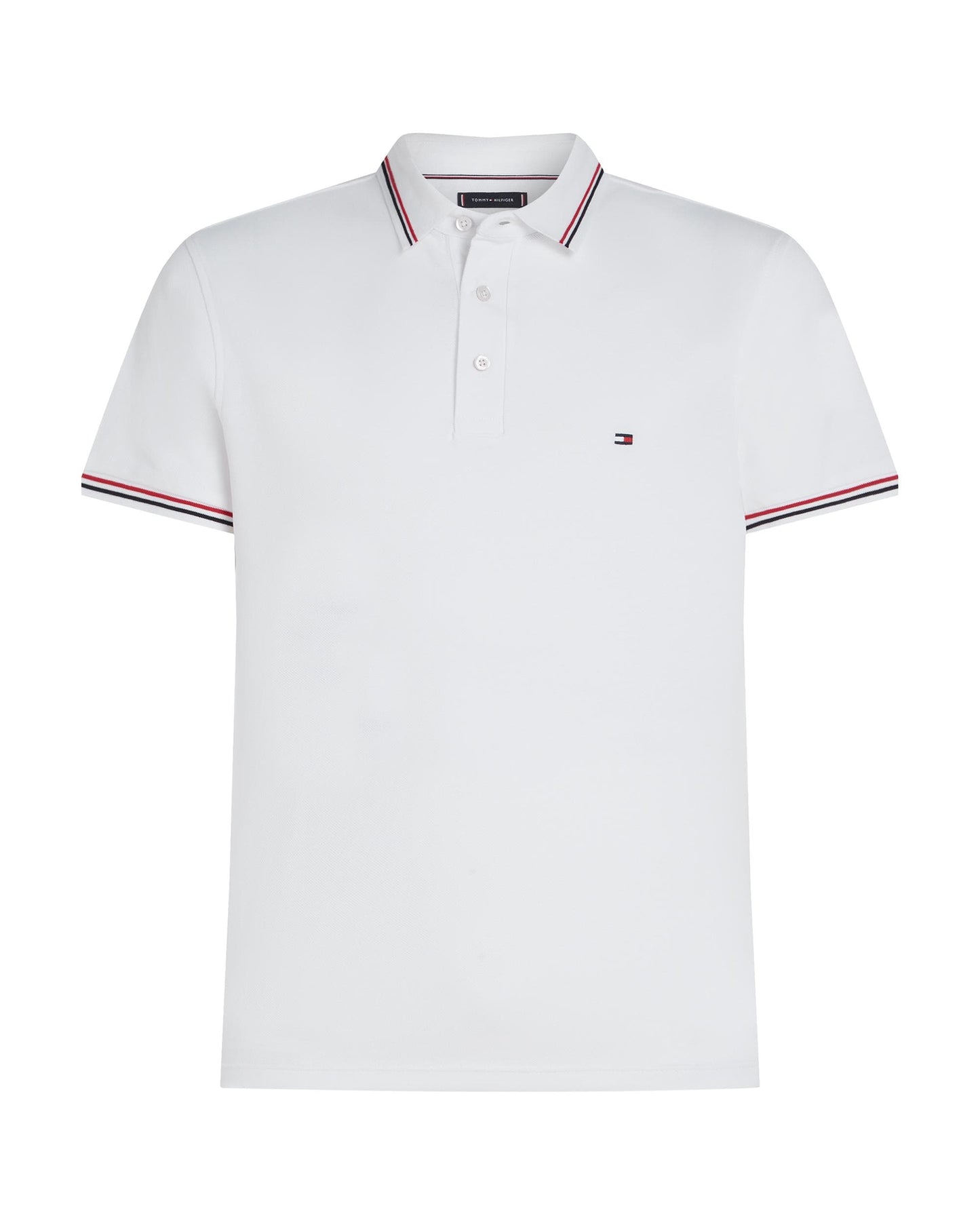 Tommy Hilfiger Tipped Mens Slim Fit Polo - White