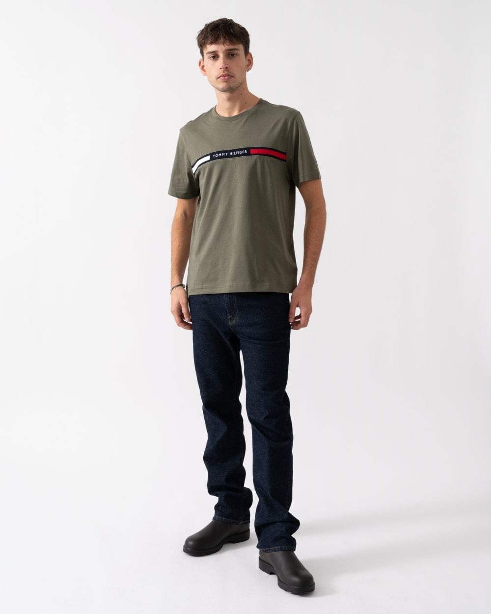 Tommy Hilfiger Hilfiger Chest Insert Mens T-Shirt - Battle Green