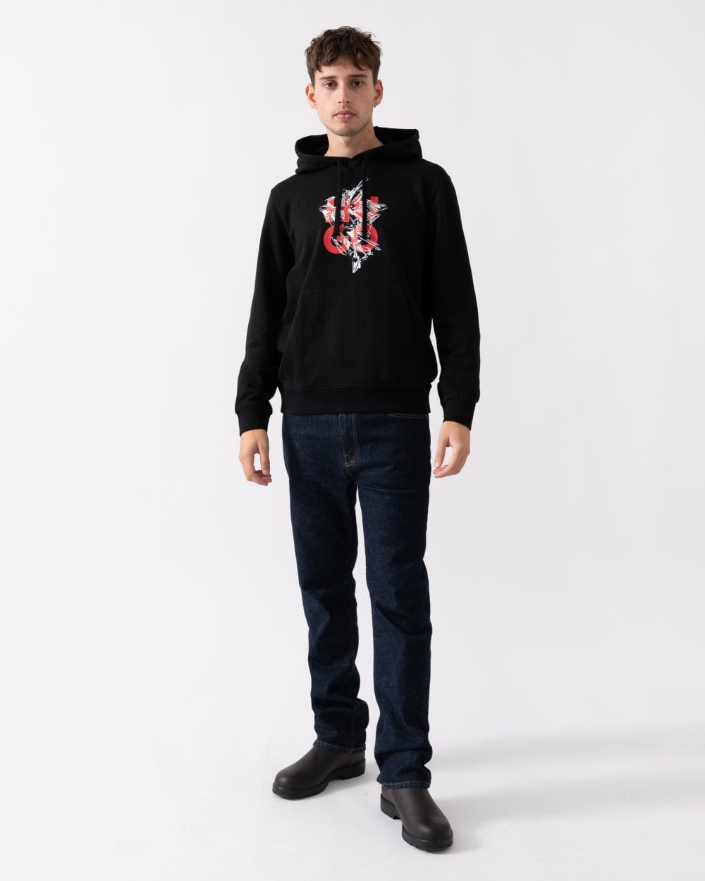 HUGO HUGO Daltorreson Mens Logo Graphic Hoodie