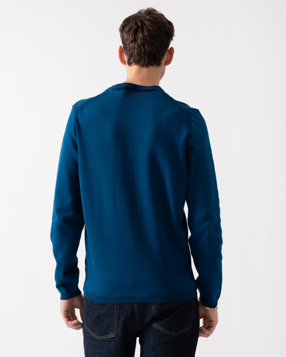 BOSS Green Ever-X Crew Neck Mens Jumper - Open Blue 494