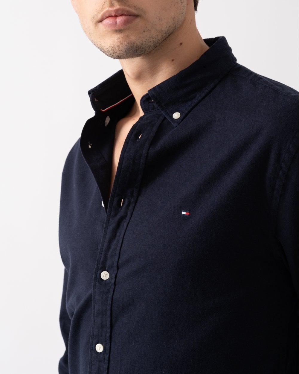 Tommy Hilfiger Tommy Hilfiger Flex Brushed Solid Mens Long Sleeve Shirt