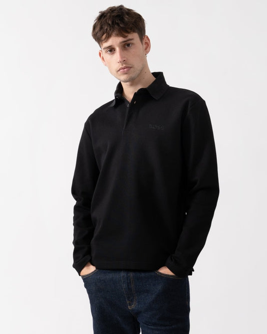 BOSS Green BOSS Green Plisy Mirror Mens Long Sleeve Polo Shirt