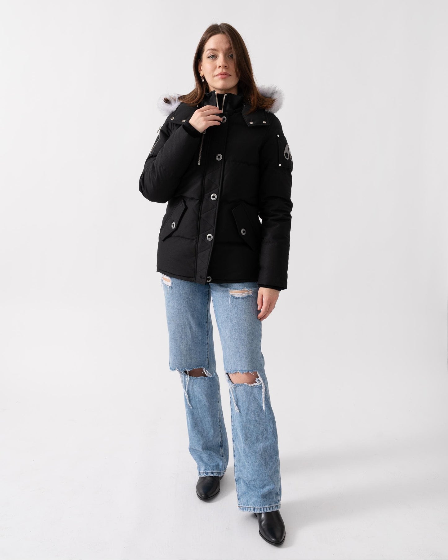 Moose Knuckles 3Q Womens Jacket - Black With Natural Shearling 1001