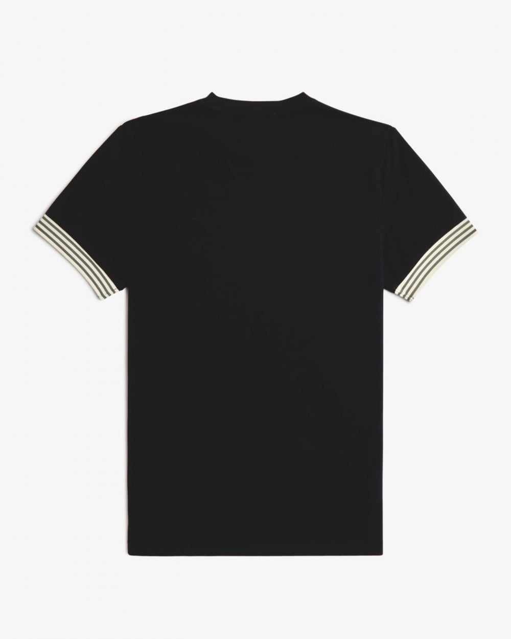Fred Perry Mens Striped Cuff T-Shirt - Black 198