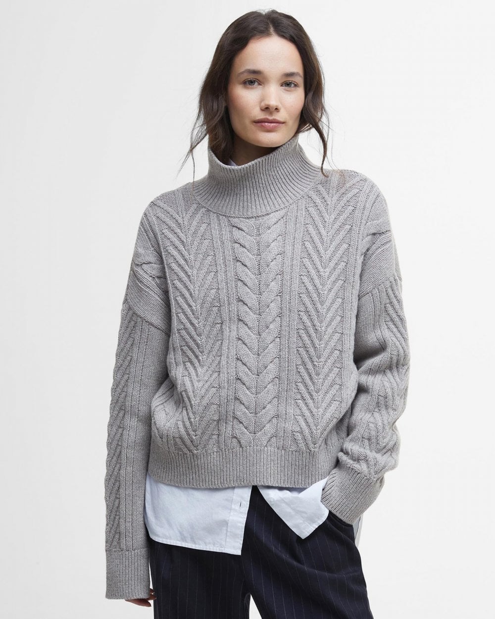 Wool Cable Knit Barbour Jumper Womens For Sale Barbour Beatrix Womens Knitted Jumper – CHO