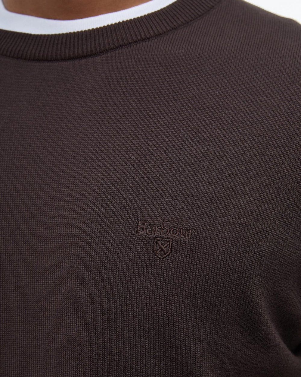Barbour Pima Cotton Mens Crew Sweatshirt - Bitter Chocolate