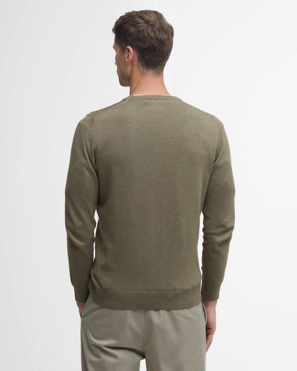 Barbour Pima Cotton Mens Crew Sweatshirt - Green Slate